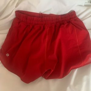Lululemon hotty hot shorts, red, size 6, 4in, lightly worn